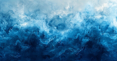 Fototapeta premium Frozen Water Splash with Icy Blue Tones - Abstract Wave Texture