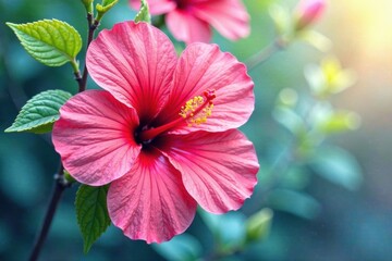 Vibrant Watercolor Hibiscus , garden, hibiscus, tropical