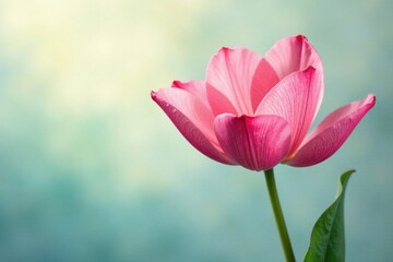 Fototapeta premium Vibrant watercolor petals against a gentle green stem , art, green, nature