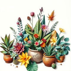 Eclectic Plant Collage: A Tapestry of Botanical Delights