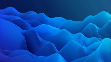 Obraz premium Abstract blue wavy landscape background