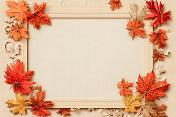 Autumn Leaves Frame Background Elegant Fall Design Image