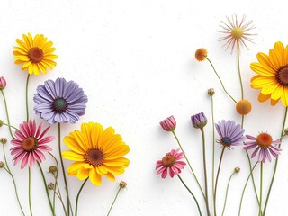 Abstract Wildflower Symphony on Textured Canvas © Adisorn