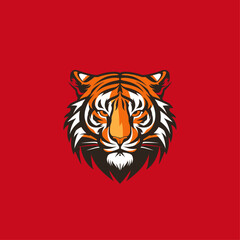 Tiger mascot logo flat vector design