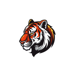 Tiger mascot logo flat vector design