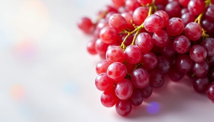 Fresh Red Grapes on White Background for Healthy Eating Concepts