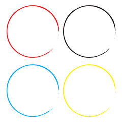 Hand drawn grunge doodle charcoal, pencil, chalk circle border frames. Template borders design for website, banner, app, poster, background, card etc.  Vector illustration. EPS 10/AI