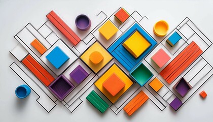 color boxes on white background