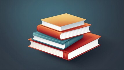 Stack of Books on Dark Background