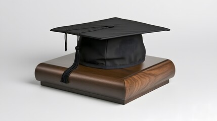 Graduation cap and diploma symbolize academic achievement and future aspirations