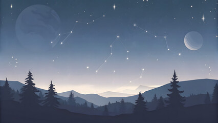 Fototapeta premium Night sky landscape astronomy