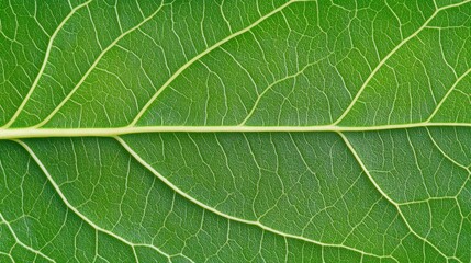 Fototapeta premium Detailed Green Leaf Texture Macro Photography