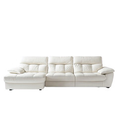 Luxury White Leather Sectional Sofa - Modern Living Room Furniture