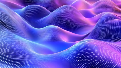 Abstract digital landscape, vibrant undulating waves, glowing points, futuristic background
