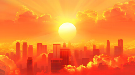 Obraz premium Important days National Weather Service, real, true, photo, city, cloud and sun, vector