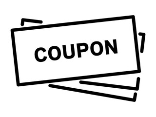 シンプルなクーポン券の線画アイコン