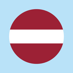 Circular flag of Lativa country with a blue background