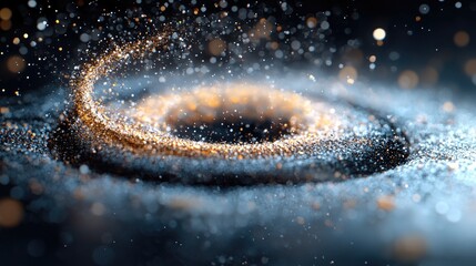 Glittering cosmic swirl, nebula, space, background, abstract art