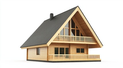 Modern Wooden House with Bold Design and Large Windows