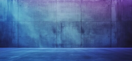 Empty Concrete Room with Neon Lighting