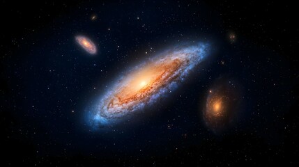 Fototapeta premium Colorful Spiral Galaxy In Deep Space