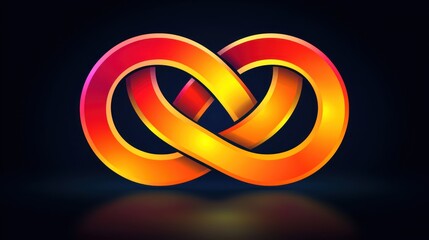 Infinity loop with a gradient color scheme, modern symbol of forever