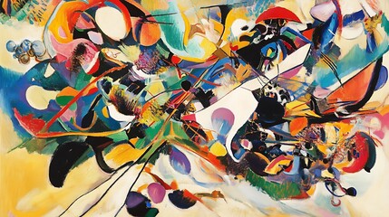 Kandinsky's Abstract Composition: A Symphony of Color and Form