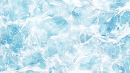 Fototapeta premium Light Blue Water Surface with Foamy Waves