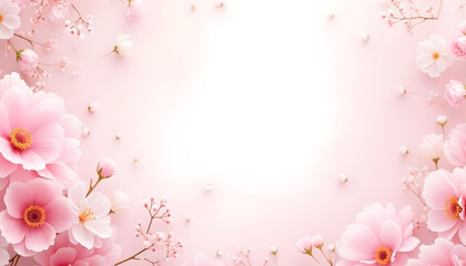 Obraz premium An Aesthetics Pink Floral background with flowers
