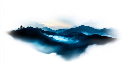 Fototapeta premium Misty Mountain Majesty: A Serene Landscape