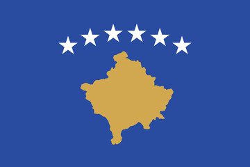 Flag of Kosovo. Kosovo flag official colors and proportion digital vector illustration
