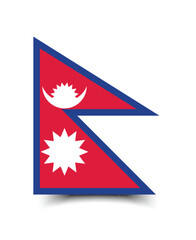 Fototapeta premium Flag of Nepal. Nepal flag official colors and proportion digital vector illustration