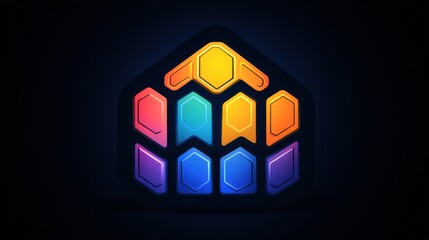 Hexagonal Array Gradient Assembly a Futuristic Digital Construction