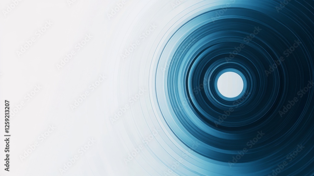 Aufkleber an abstract background with a radial gradient, transitioning from deep blues to bright whites, creat