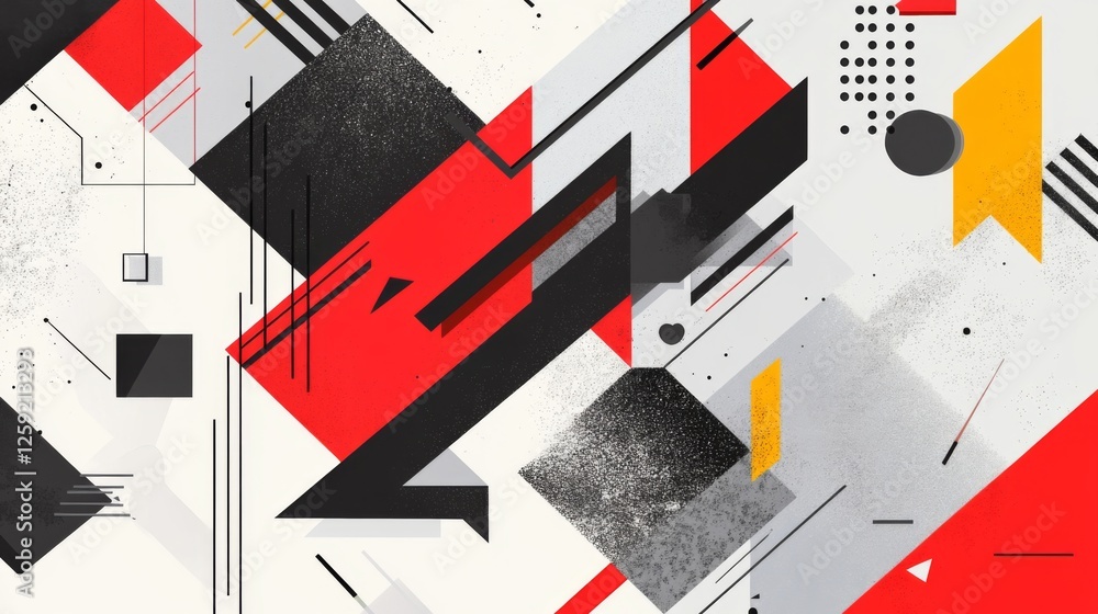 Aufkleber An abstract background with geometric shapes and sharp angles, using contrasting colors and patterns to create a modern and edgy visual effect.