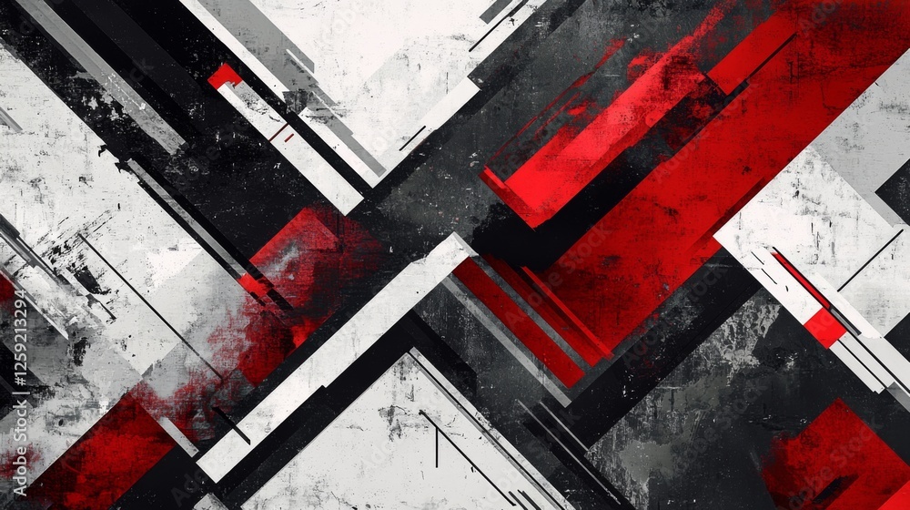 Aufkleber An abstract background with geometric shapes and sharp angles, using contrasting colors and patterns to create a modern and edgy visual effect.