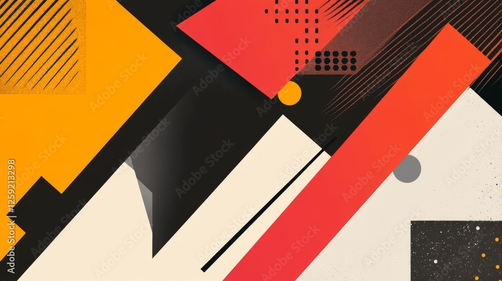 Aufkleber An abstract background with geometric shapes and sharp angles, using contrasting colors and patterns to create a modern and edgy visual effect.