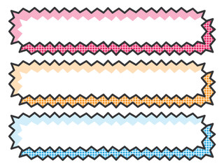 POPに使える漫画風囲み枠横長3種セット　粗ギザギザ　ドット（Affinity Designer版）