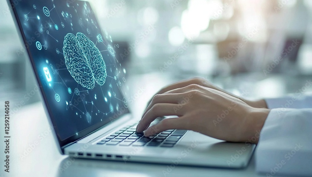 Aufkleber unlocking brainpower: exploring neural networks and cognitive computing on laptops for enhanced prod