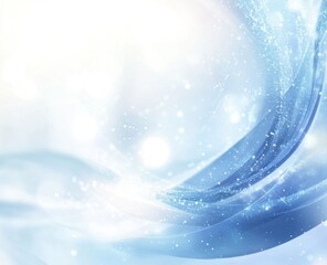 Abstract winter design, flowing blue waves, bright lights, soft background