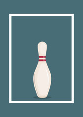 Elegant Bowling Pin Illustration – Minimalist Sports Concept with Clean Design and Dark Blue Background