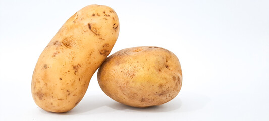 potatoes isolated on white background	
