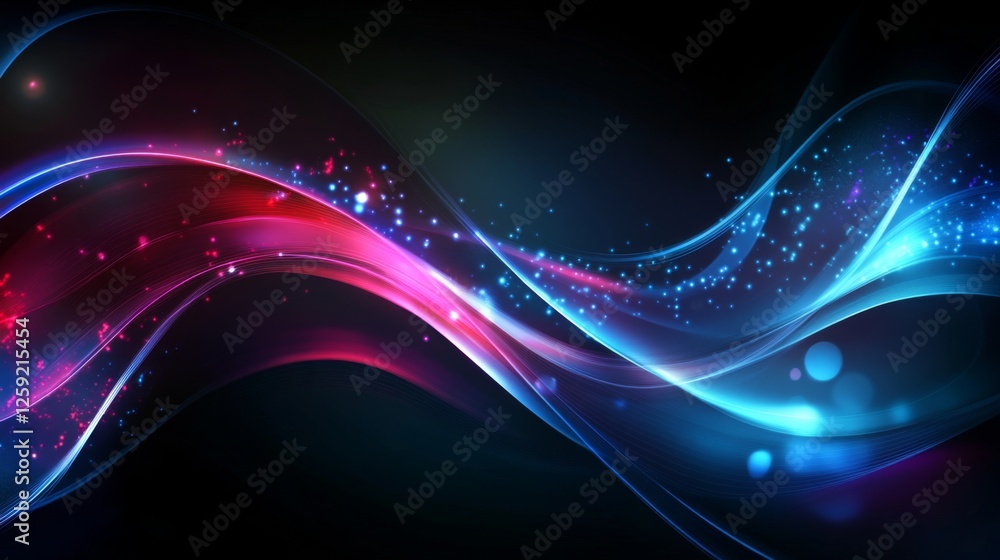 Leinwandbilder a futuristic abstract background featuring neon lights and glowing lines, set against a dark backdro