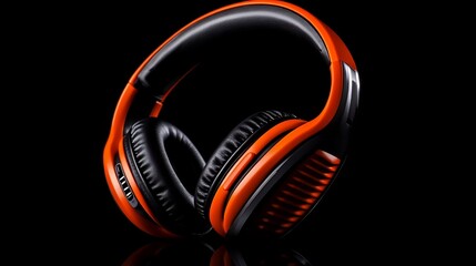 Vibrant Orange Headphones: Immersive Audio Experience