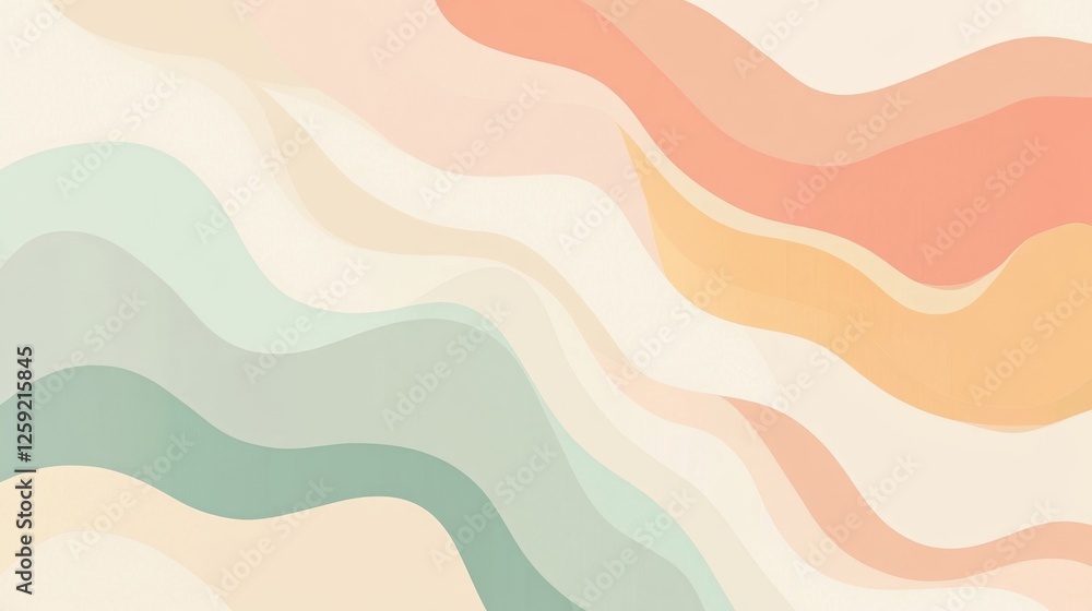 Poster a minimalistic abstract background with soft pastel colors blending seamlessly, evoking a serene and