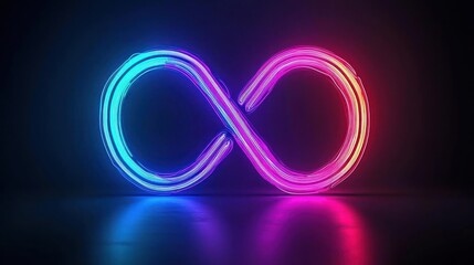 Fototapeta premium Glowing Neon Infinity Symbol Abstract Digital Art