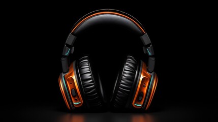 Sleek Orange and Black Gaming Headphones