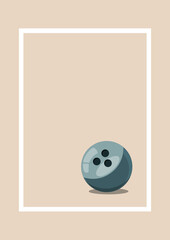 Minimalist Bowling Ball Illustration &ndash; Modern Sports Design with Soft Shadows and Neutral Background