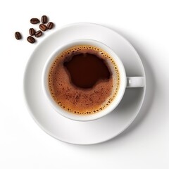 Fototapeta premium Aromatic Coffee in a White Cup: The Perfect Morning Brew