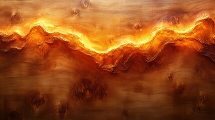 Illuminated wood resin art, glowing river, texture, background, home decor